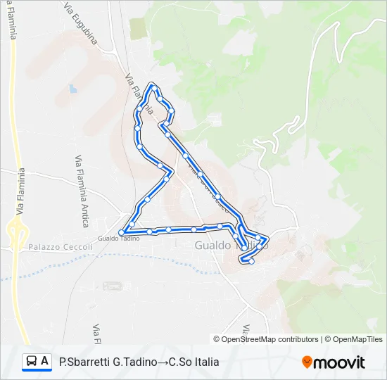 Percorso linea bus A
