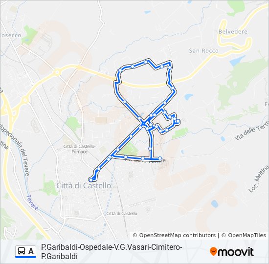 Percorso linea bus A