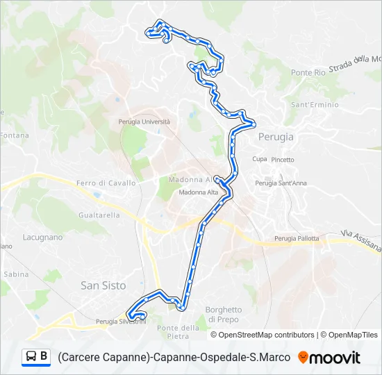 B Bus Line Map