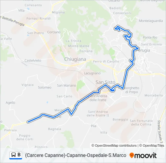 B Bus Line Map