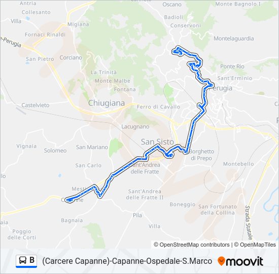 B Bus Line Map