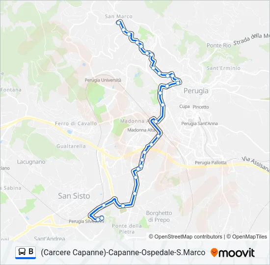 B Bus Line Map