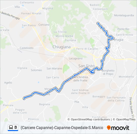 Linea B: Orari, Fermate E Mappe - S. Marco Fornaci‎→Carcere Capanne