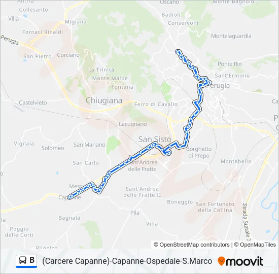 B Bus Line Map