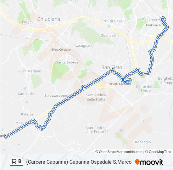 B Bus Line Map