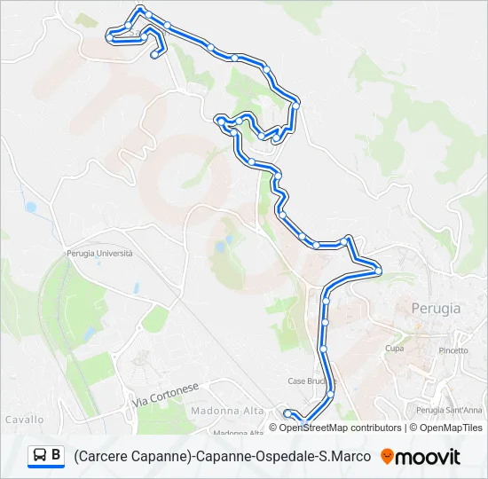 B Bus Line Map