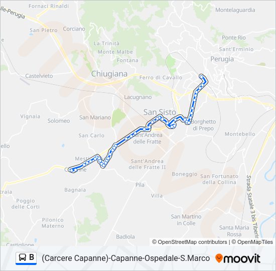 B Bus Line Map