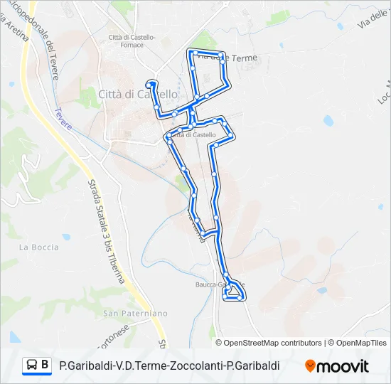B Bus Line Map