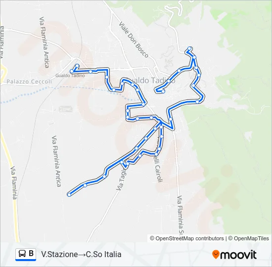 B Bus Line Map