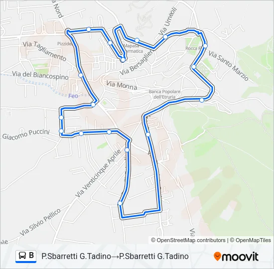 B Bus Line Map