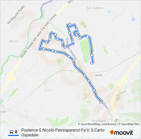 B Bus Line Map