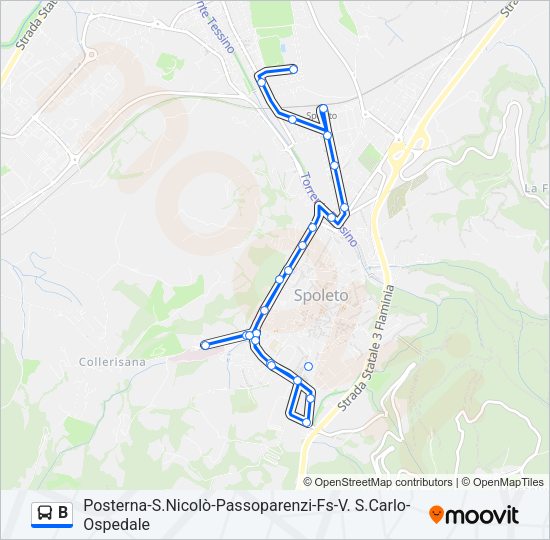 B Bus Line Map