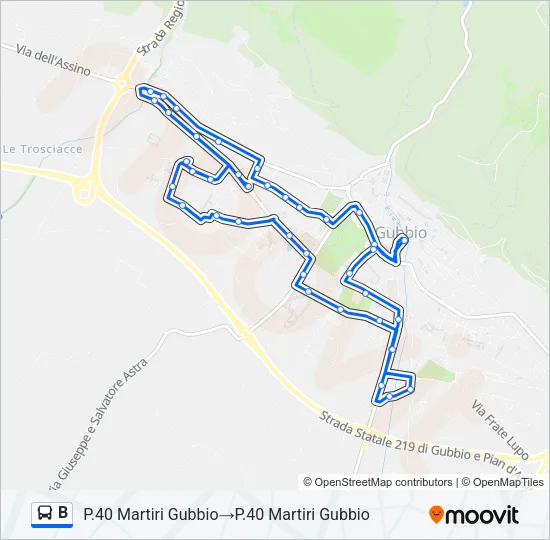 B Bus Line Map