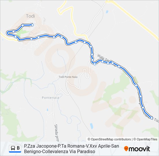 B Bus Line Map