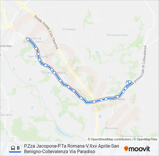 B Bus Line Map