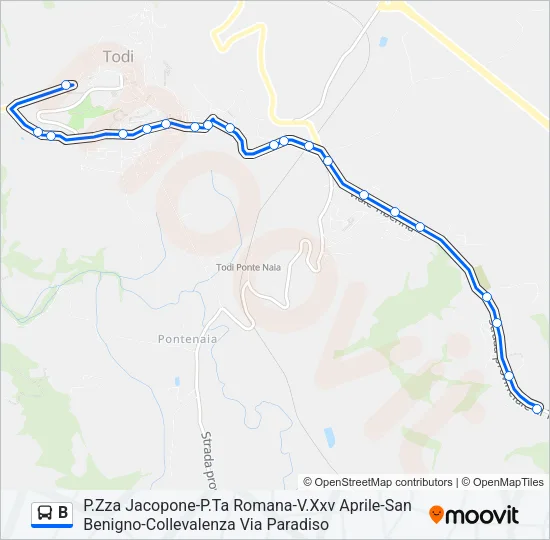 B Bus Line Map