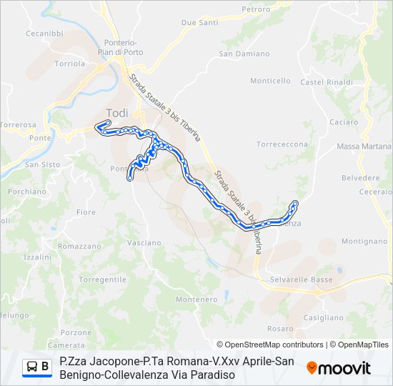 B Bus Line Map