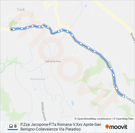 B Bus Line Map