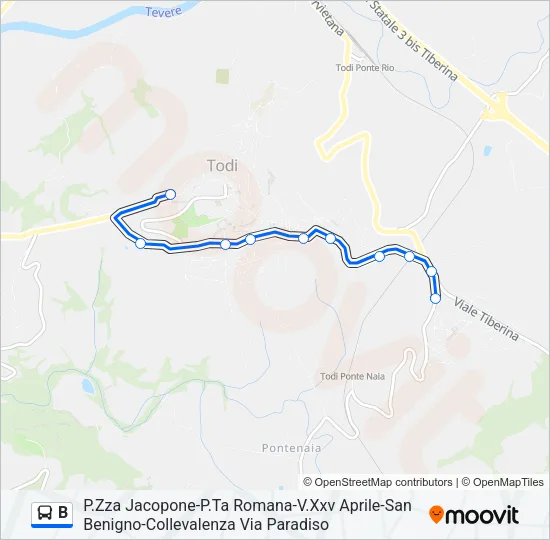 B Bus Line Map