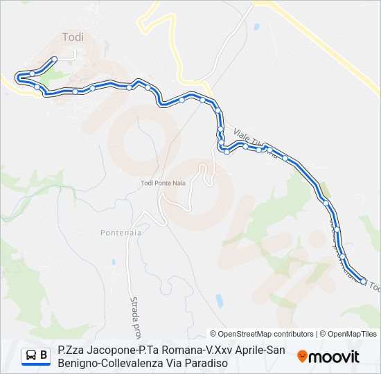 B Bus Line Map