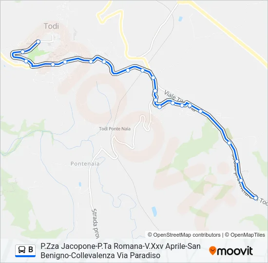 B Bus Line Map