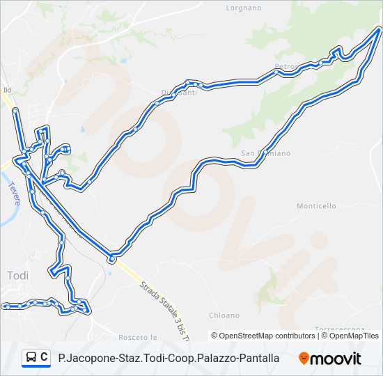 Percorso linea bus C