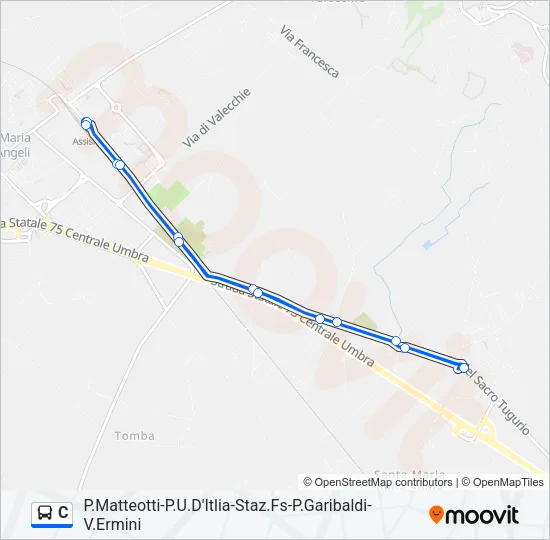 Percorso linea bus C