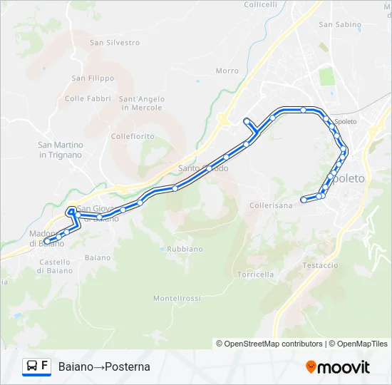 Percorso linea bus F