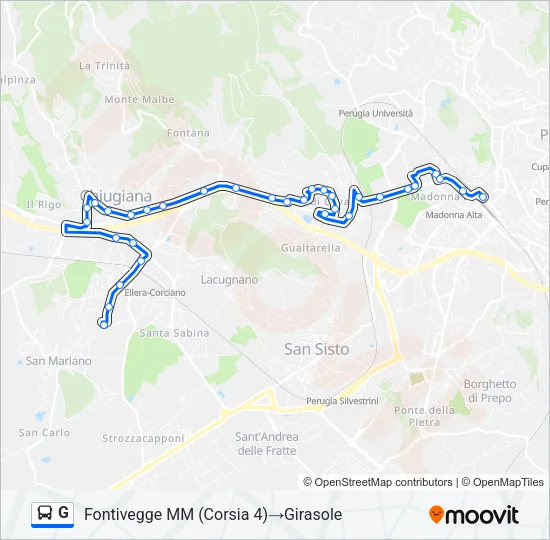 G Bus Line Map