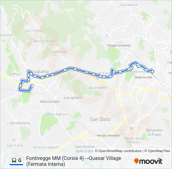 G Bus Line Map