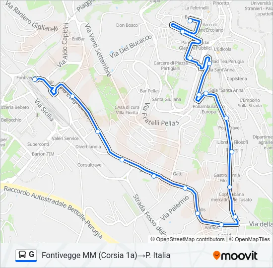 G Bus Line Map