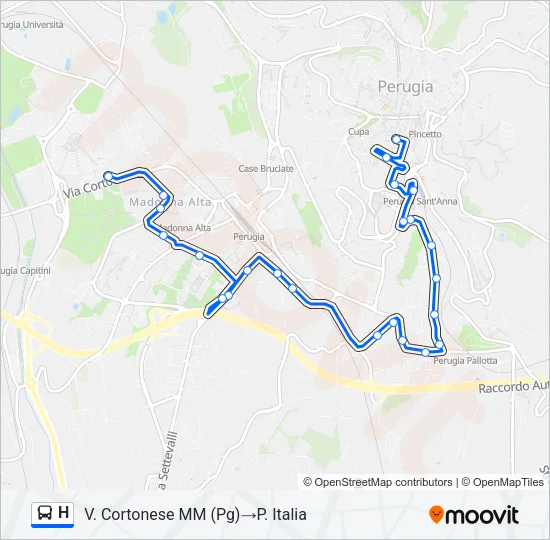 H Bus Line Map