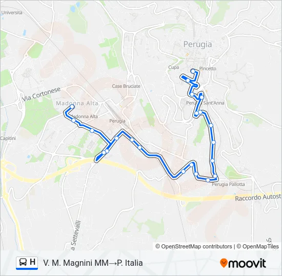 H Bus Line Map