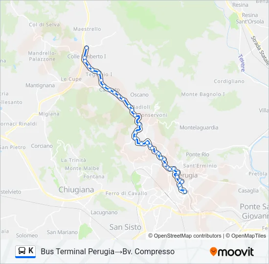 K Bus Line Map