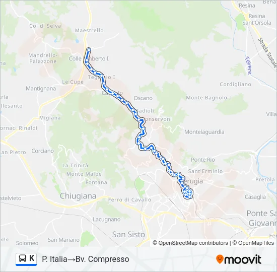 K Bus Line Map