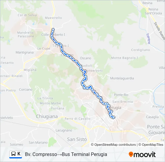 K Bus Line Map