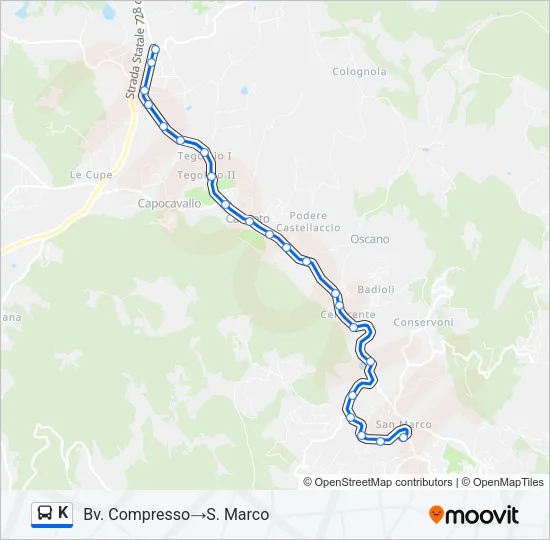 K Bus Line Map