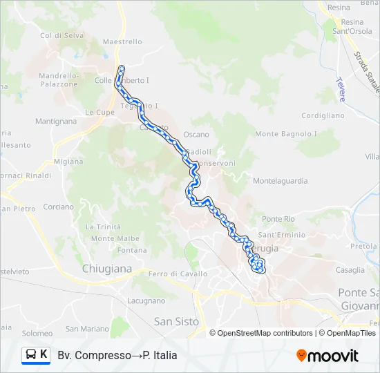 K Bus Line Map