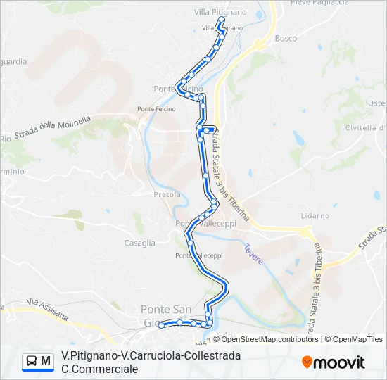 M Bus Line Map