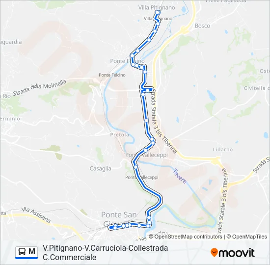 M Bus Line Map