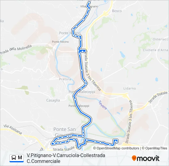 M Bus Line Map