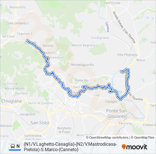 N bus Line Map