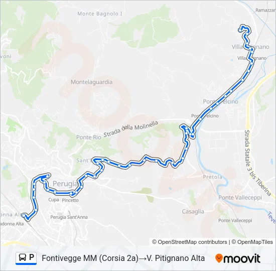 P Bus Line Map