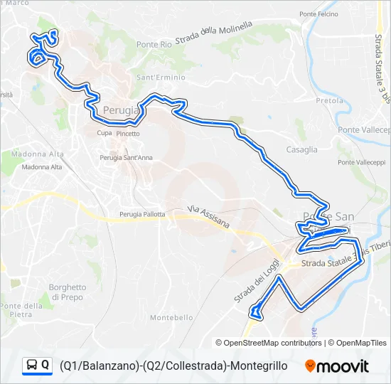 Q Bus Line Map