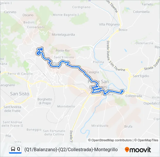Q Bus Line Map