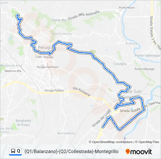 Q Bus Line Map