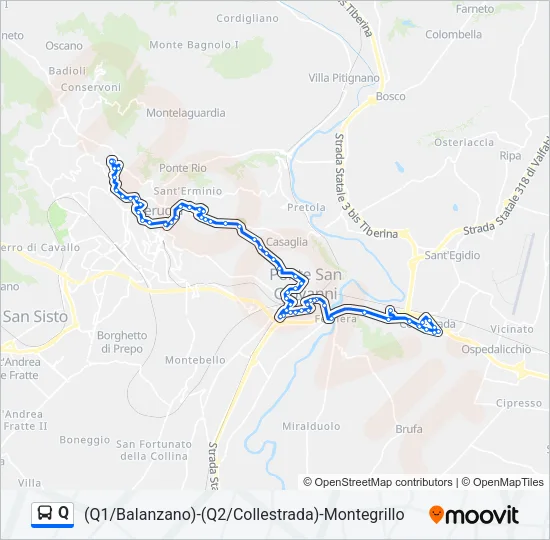 Q Bus Line Map