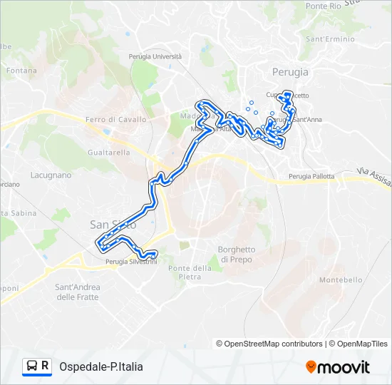 R Bus Line Map