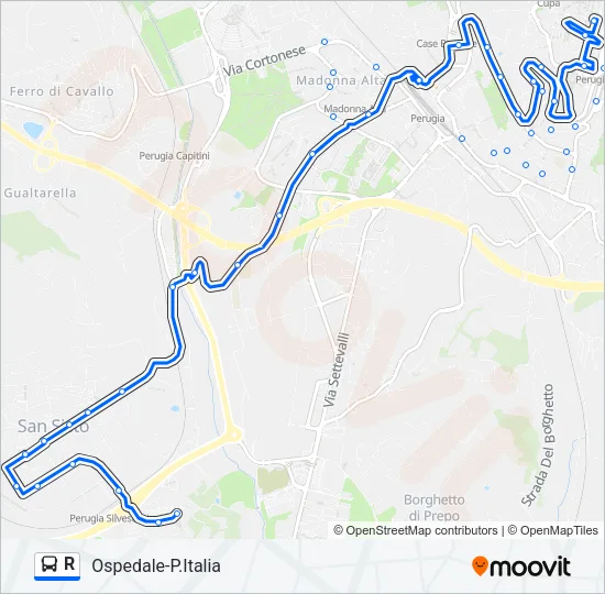 R Bus Line Map