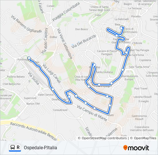 R bus Line Map